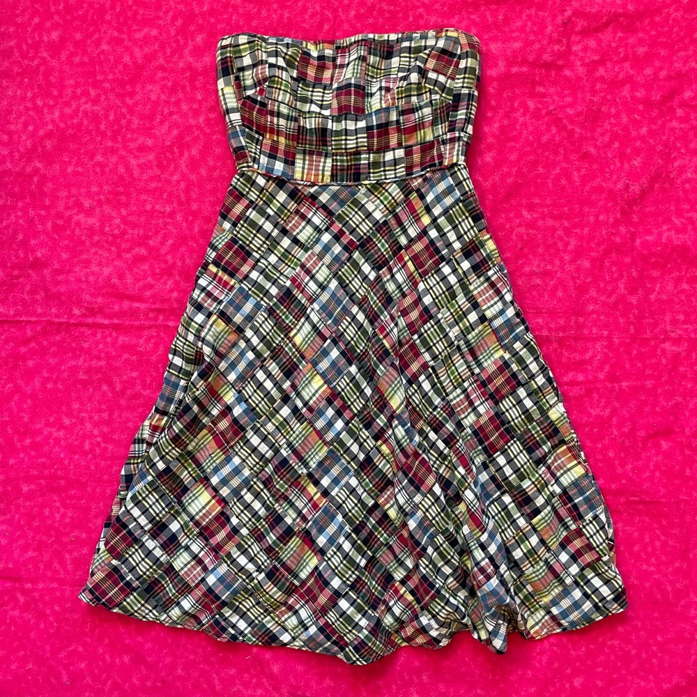 J. Crew Multicolor Strapless Dress